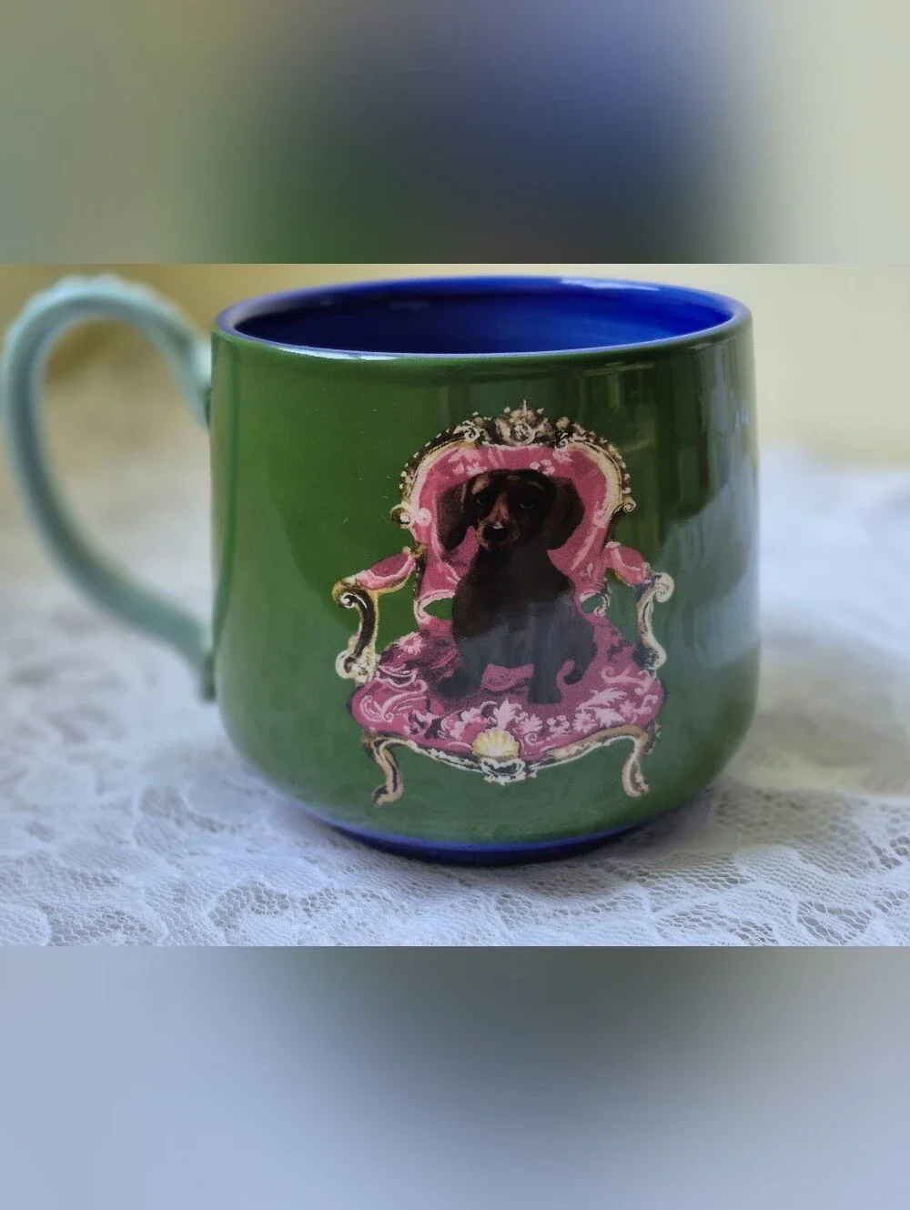 Anthropologie Raphael Balme Dachshund Dog Coffee Cup